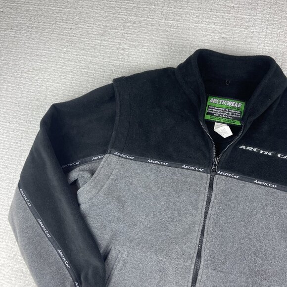 Arcticwear Arctic Cat Fleece Full Zip Jacket Sz S Grey Flex Fleece Snowmobile - Picture 3 of 16